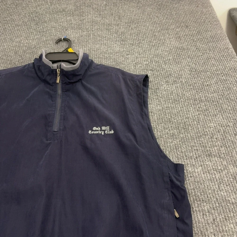 Oak Hill Country Club Glen Echo Vest Mens XL Navy Polyester Quarter Zip Golf